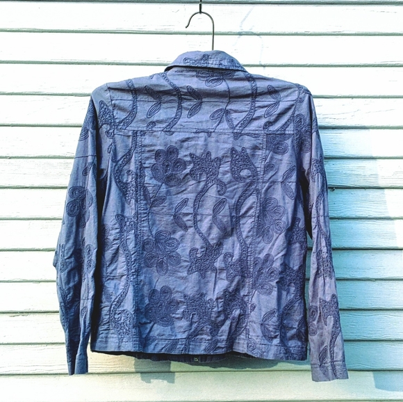 Embroidered zip front jacket - Picture 2 of 4